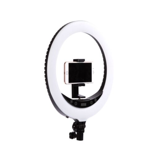Ex-Pro Yakephoto 14" LED Ring Light Kit 25W 3200K-5700K CRI 95+ Dimmable + Carry Case and Accessories for Video Shooting Portrait...