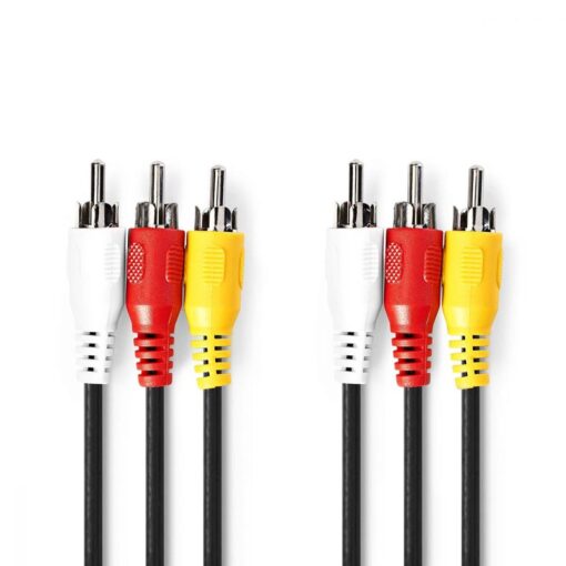 1.5m Composite Video Cable AV cable 3x RCA male to 3x RCA female