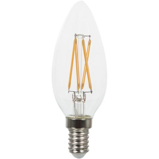 V Filament LED Candle Bulb, 4w E14, Warm White, 400lm