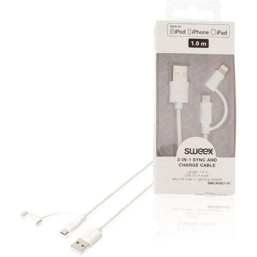 1m USB MFI Lightening & Micro B Charging Data Sync Cable Apple iPhone 6 7 8 X XR