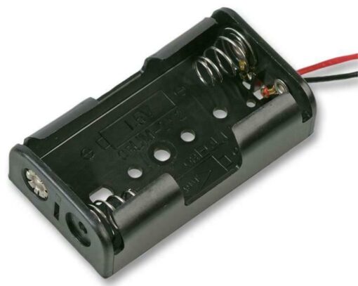 AA x 2 Open Battery Holder Box 150mm Wires Leads