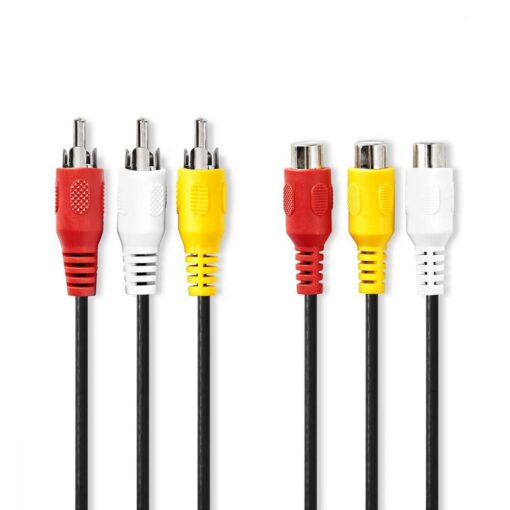 2m Composite Video Cable AV extension cable 3x RCA male to 3x RCA female