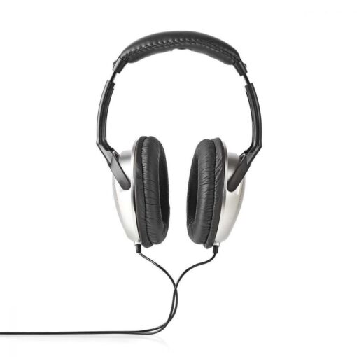 Black/Silver Over-Ear TV Stereo Headphones Earphones 6m Extra Long Cable (6.35mm & 3.5mm)