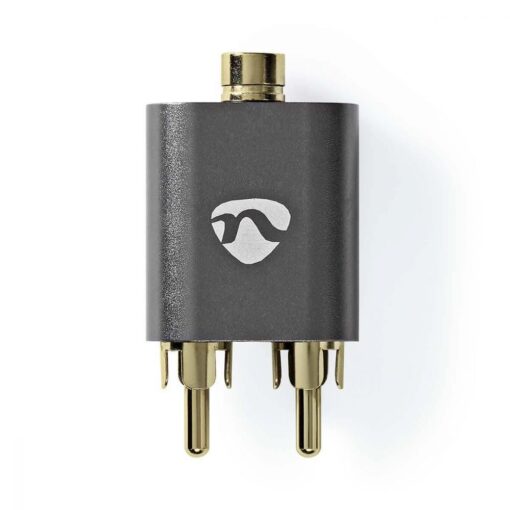 3.5mm Stereo Female to 2x RCA Male Splitter Audio Adatper Aluminium