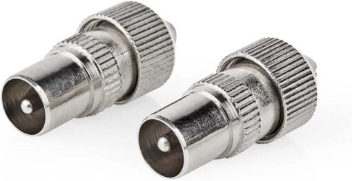 2 x Male Coaxial Connector Adapter Coax End Set TV Aerial Antenna