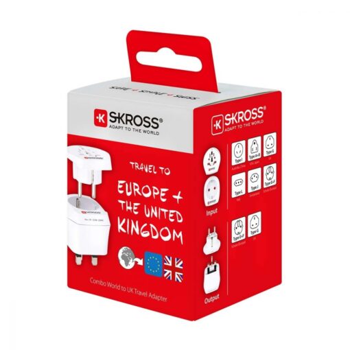 SKROSS Travel Adapter World-to-UK Visitor Earthed