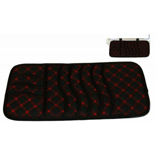 Ex-Pro Car CD Storage Sun Visor, with card holder - for 5 CDs [Black & Red]
