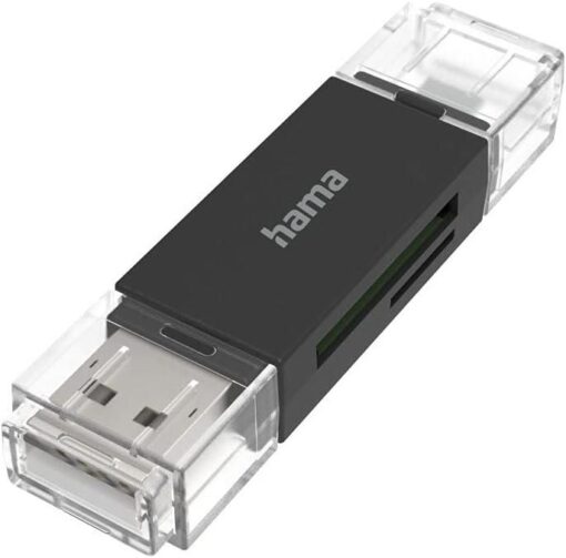 Hama USB Card Reader, OTG, USB-A + Micro-USB, USB 2.0, SD/microSD
