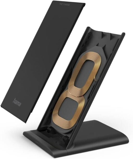 Hama QI Wireless Stand Charger,10W Smartphone Charging Pad, Black