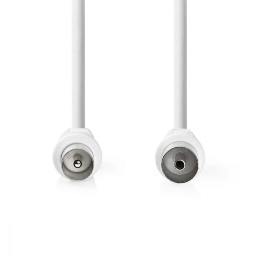 Nedis IEC Coaxial Male to Female Coax Cable Double Shielded Aerial Antenna 3m White