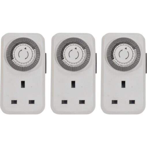 3 x Pack 13A Plug In Mains Daily Mechanical Timers