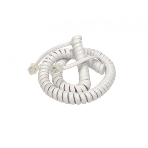 3m Coiled Telephone Handset Cord RJ10 - White