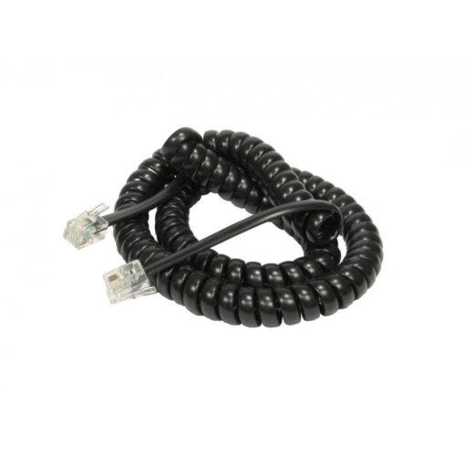3m Coiled Telephone Handset Cord RJ10 - Black