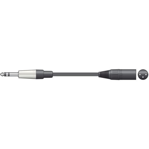 3m Chord Classic 6.35mm 1/4" Jack Plug to 3 Pin XLR Male Stereo TRS Balanced