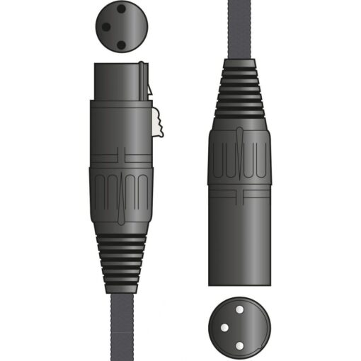 0.5m Cintronic Braided 3 Pin XLR Male to 3 Pin XLR Female Mic Cable Lead