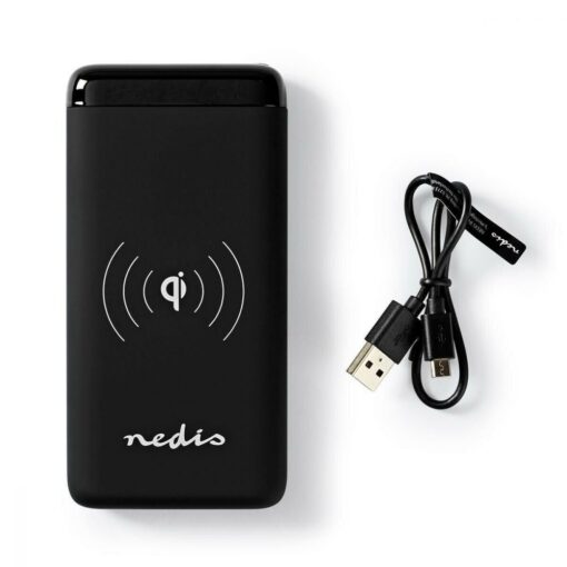 Nedis Qi Wireless Charger & 2 x USB Out Power Bank 10000mAh for Smartphones & Tablets