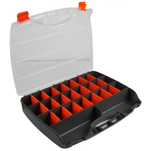 24 Compartment Professional Tool Organiser Case Box Storage Screw Nail Nut Bolt