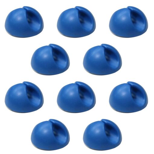 10 Pack Single Cable Desk Tidy Clips, Self Adhesive Cord Holder Clips for USB Power Wire PC Office Home, Blue