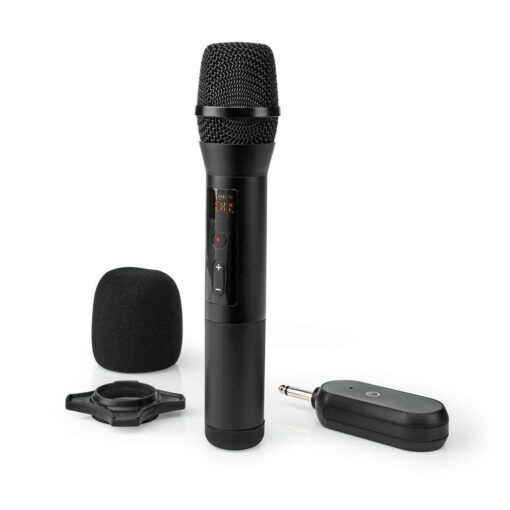 Wireless Microphone, UHF Cordless Handheld Mic System, 50m Range, with Portable Receiver, Volume Control and 6.35mm 1/4” Plug, for...