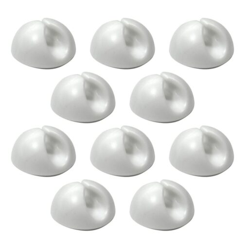 10 Pack Single Cable Desk Tidy Clips, Self Adhesive Cord Holder Clips for USB Power Wire PC Office Home, White