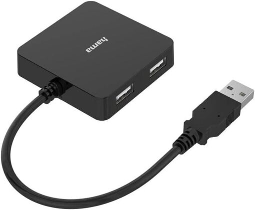 Hama 4 Port Compact USB Hub USB 2.0, 480 Mbit/s - Black