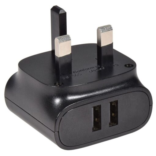 5V 2.4A AMP Fast Dual Twin 2 Port USB Charger UK Mains Wall Plug Adapter 3 Pin